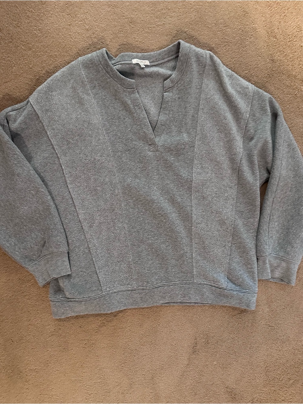 Z Supply Heather Grey Sherpa Pullover